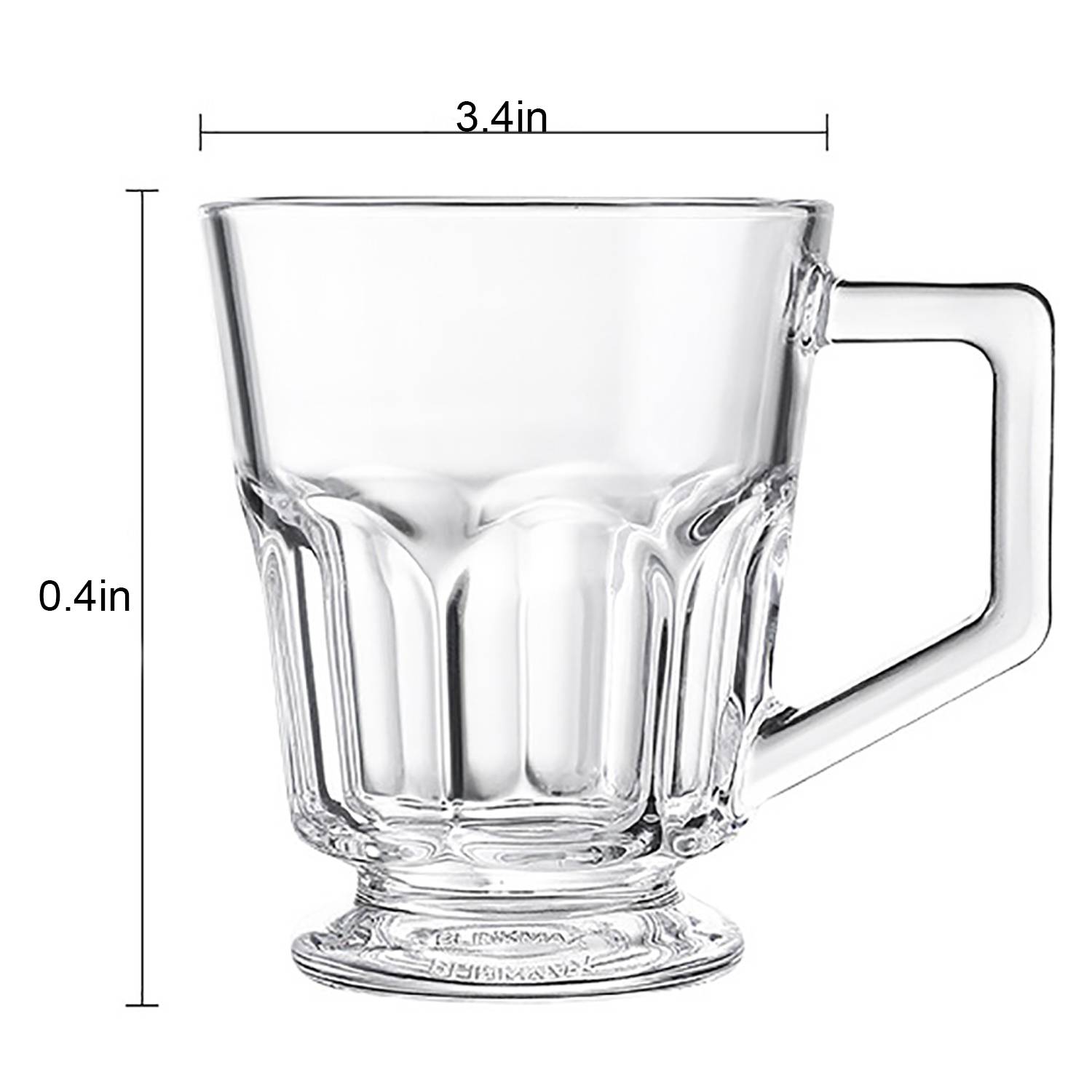 10oz Glass Coffee Mug w/ Handle 8