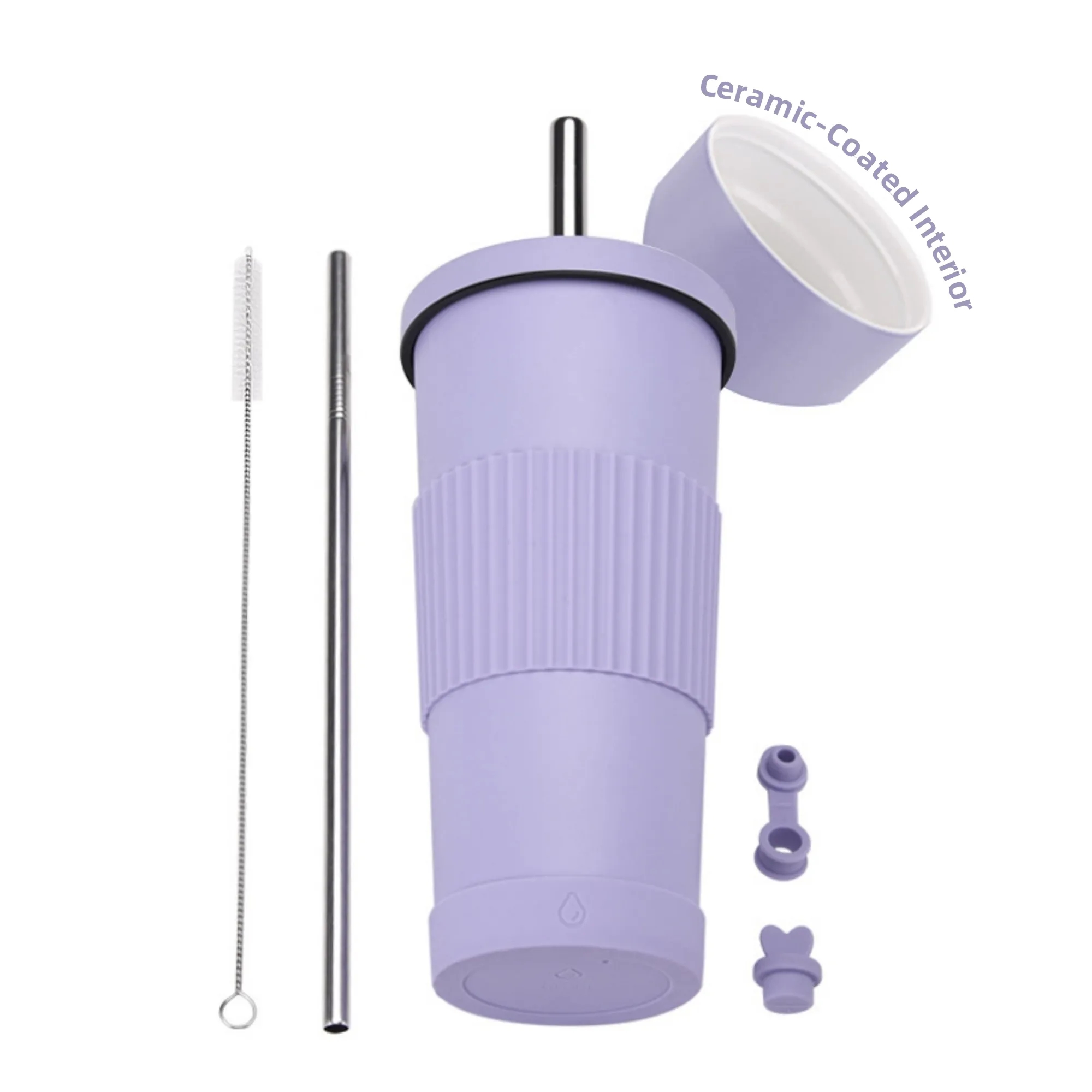24oz Stainless Steel Straw Cup With Ceramic Inner Liner 15
