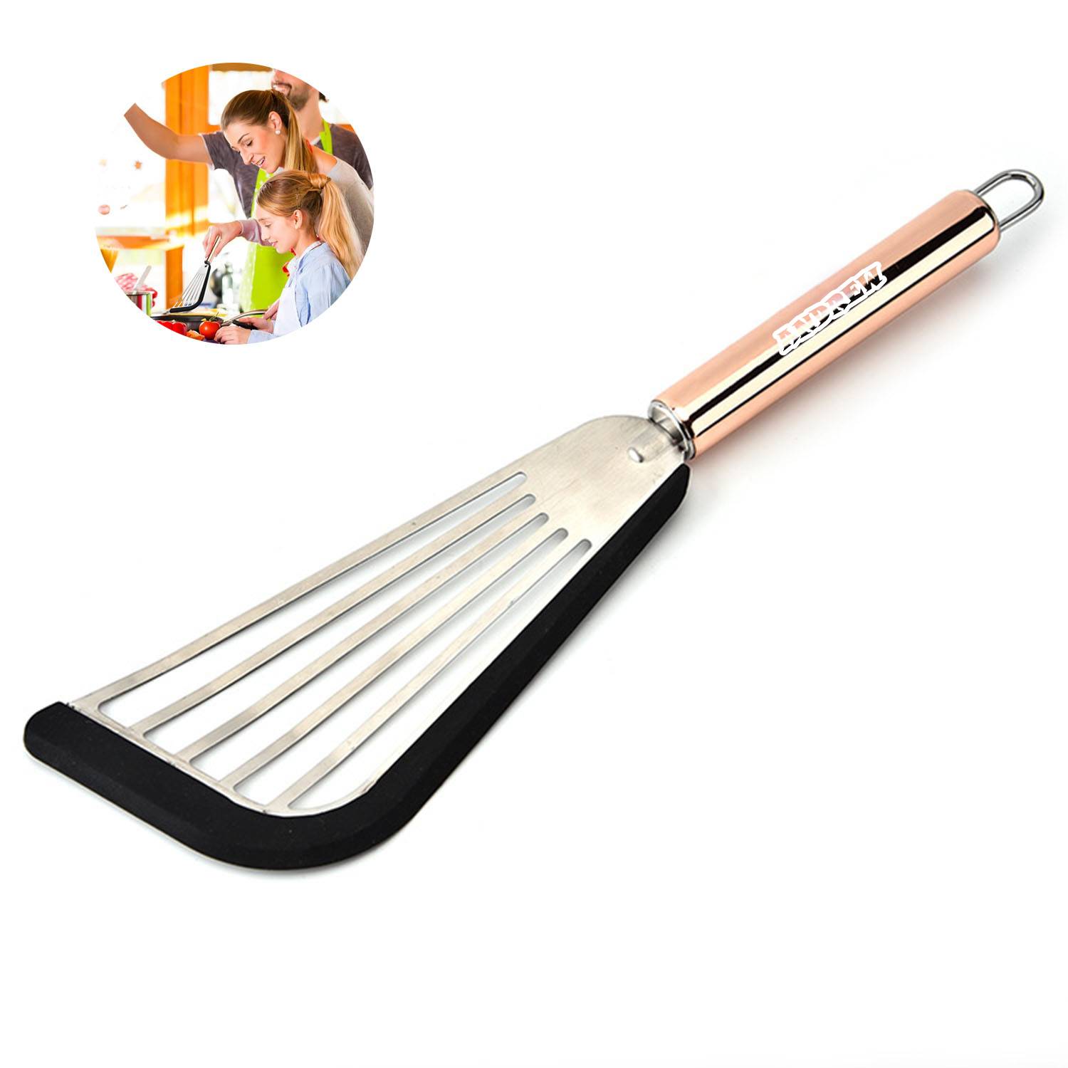 Silicone Stainless Steel Fish Spatula 2