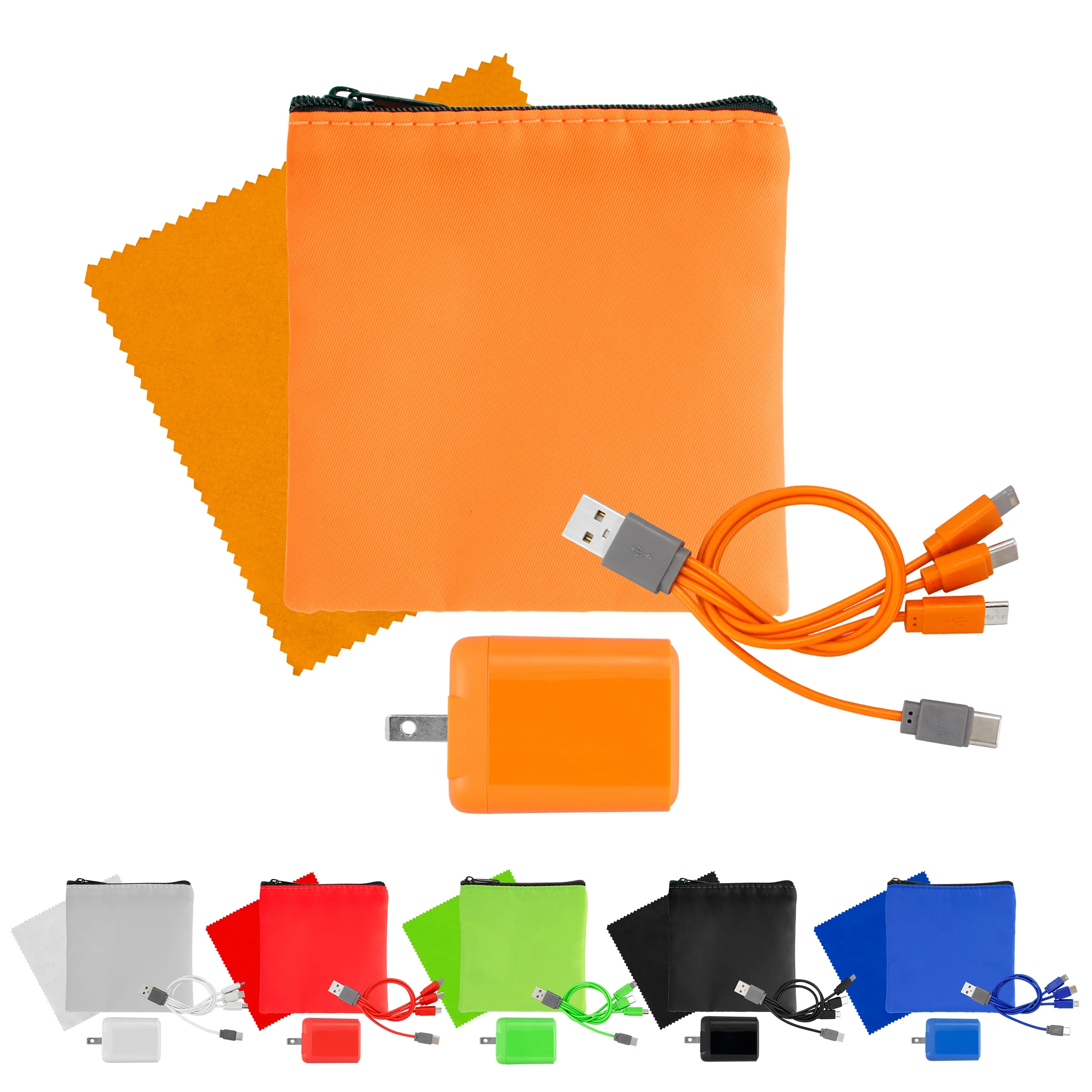 RPET Fast Charger, Cable & Cloth Kit 15