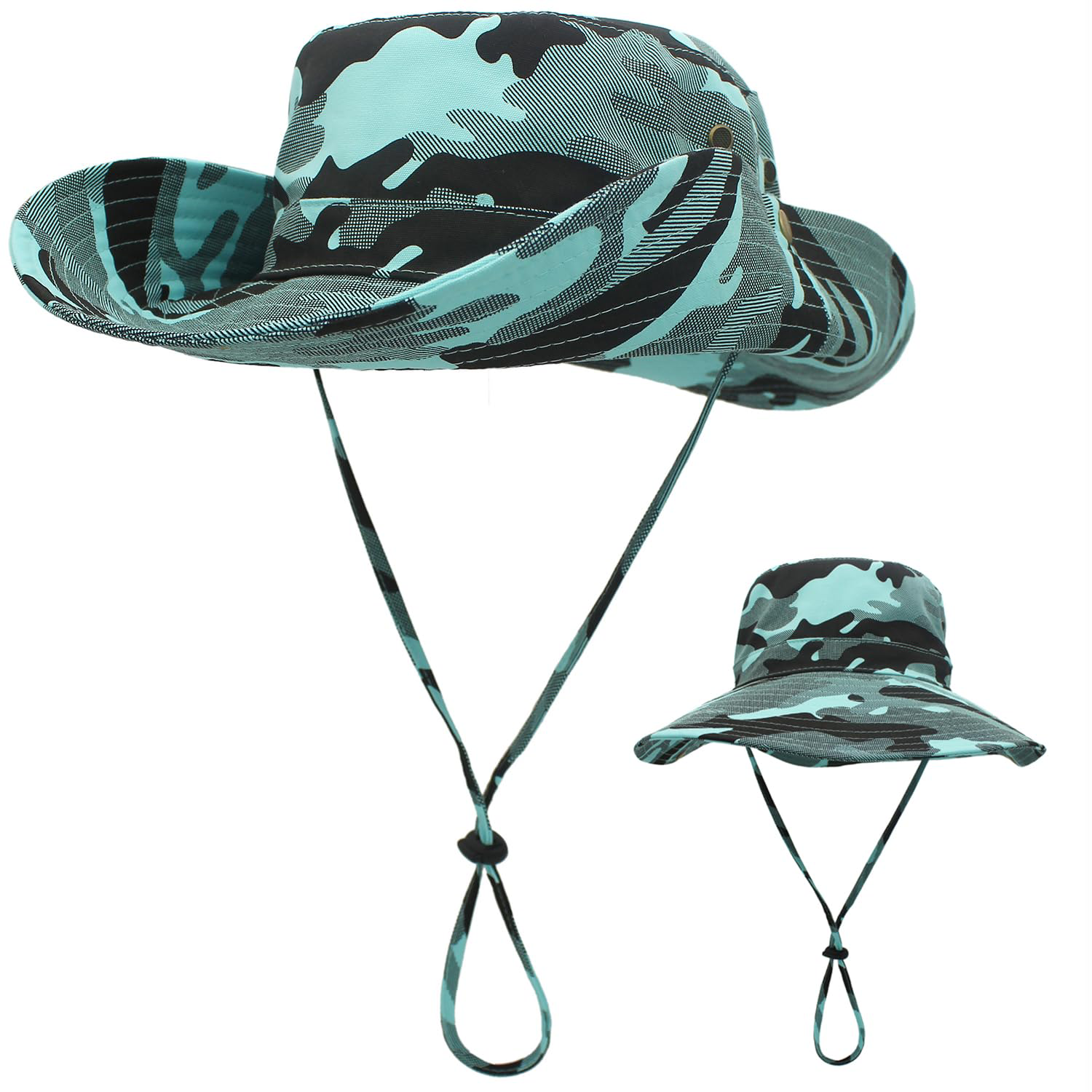 Wide Brim Summer Camouflage Beach Sun Hat 1