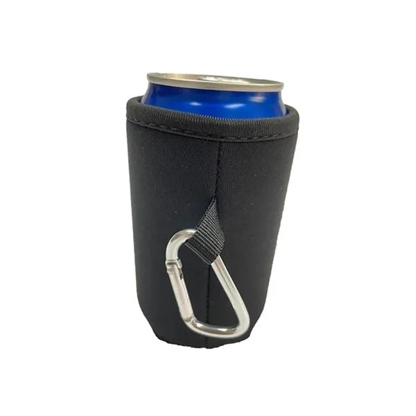 Collapsible Can Cooler with Carabiner, custom koozie with logo imprint 4