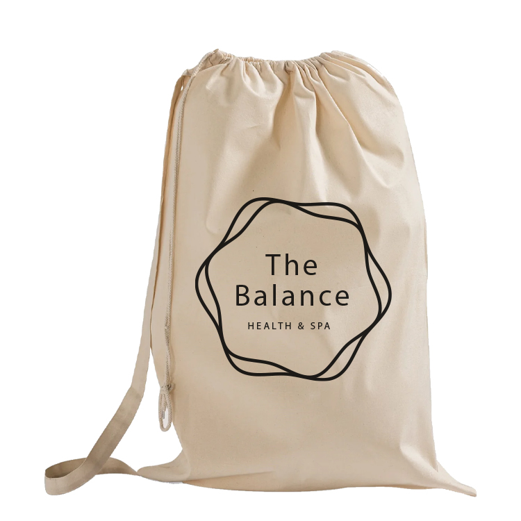 Linden Bay Cotton Cinch Laundry Bag, custom drawstring bag with logo imprint 3