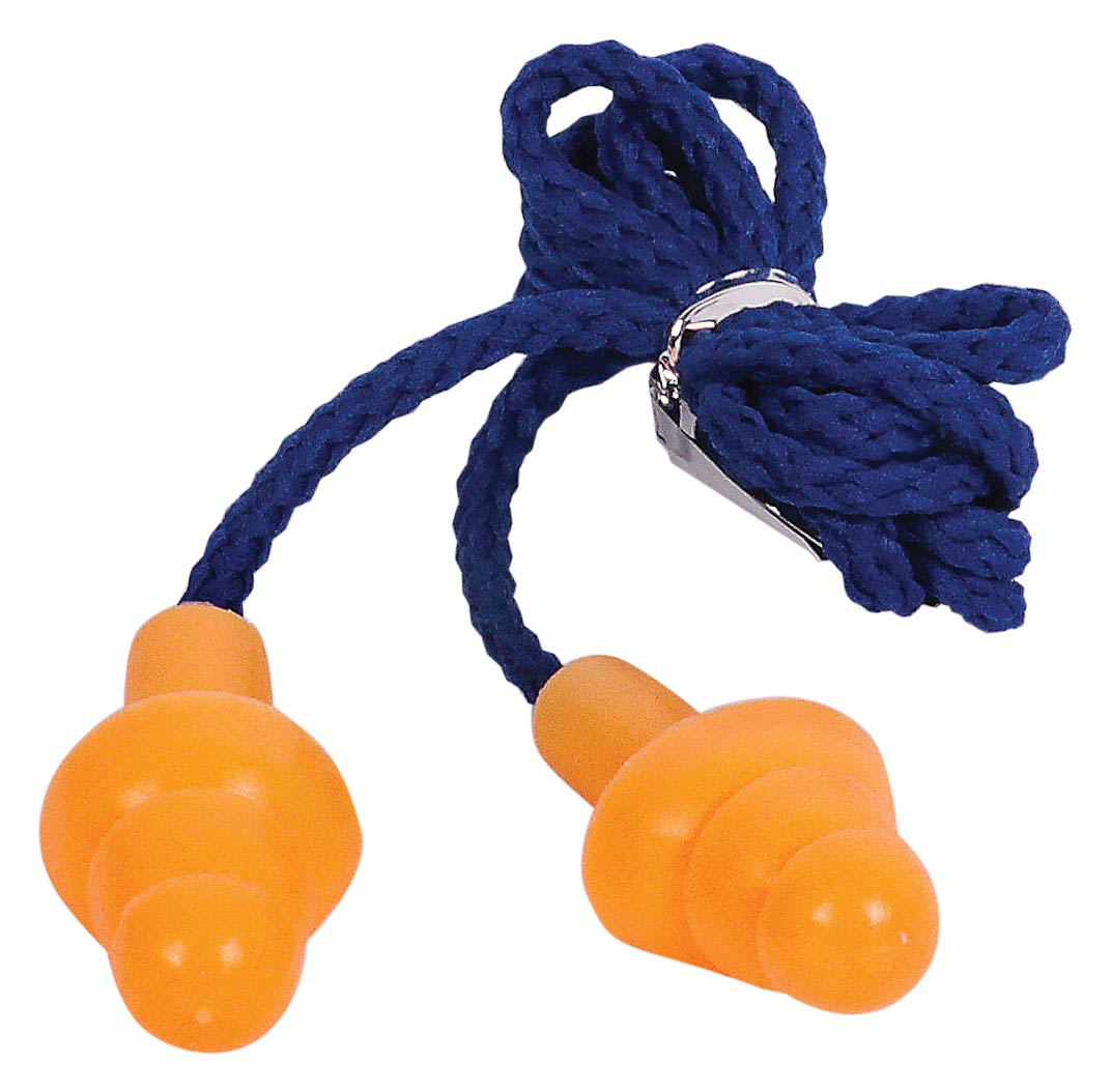 Silicone Earplugs With Blue Nylon Cord and Clear Clip Case 6