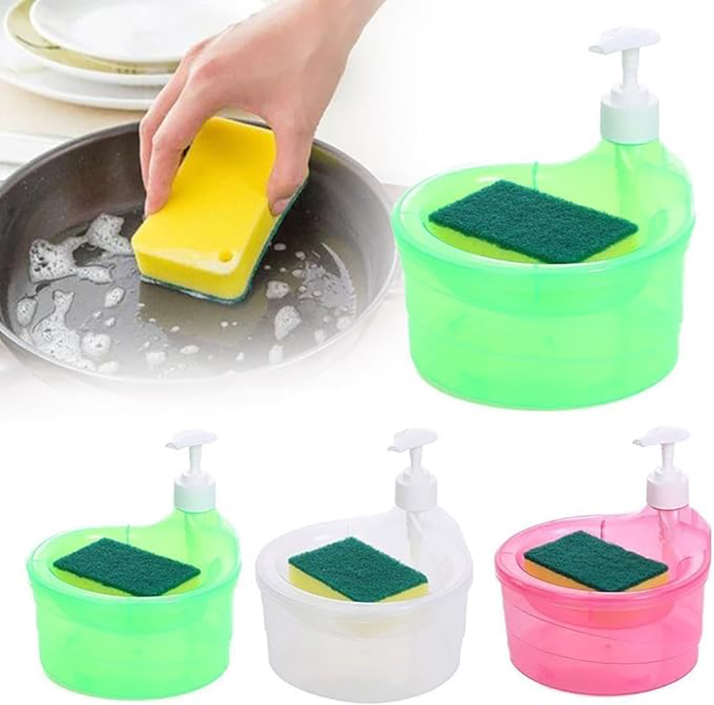 Styxon Double Layer 2 in 1 Liquid soap Dispenser with Pump and Sponge 2