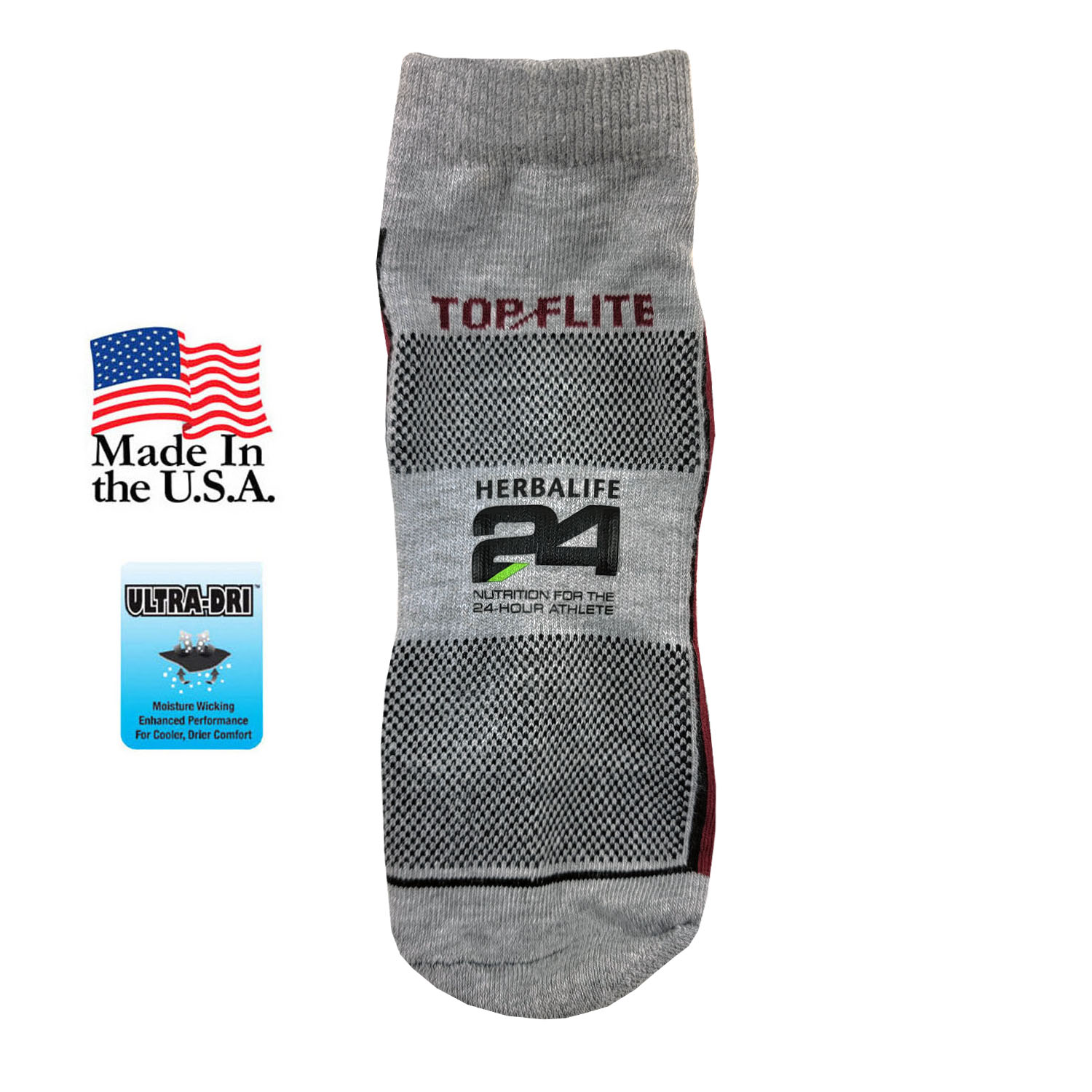 Top Flite Low Cut Half Cushion Runners Socks with Oversized DTF 5