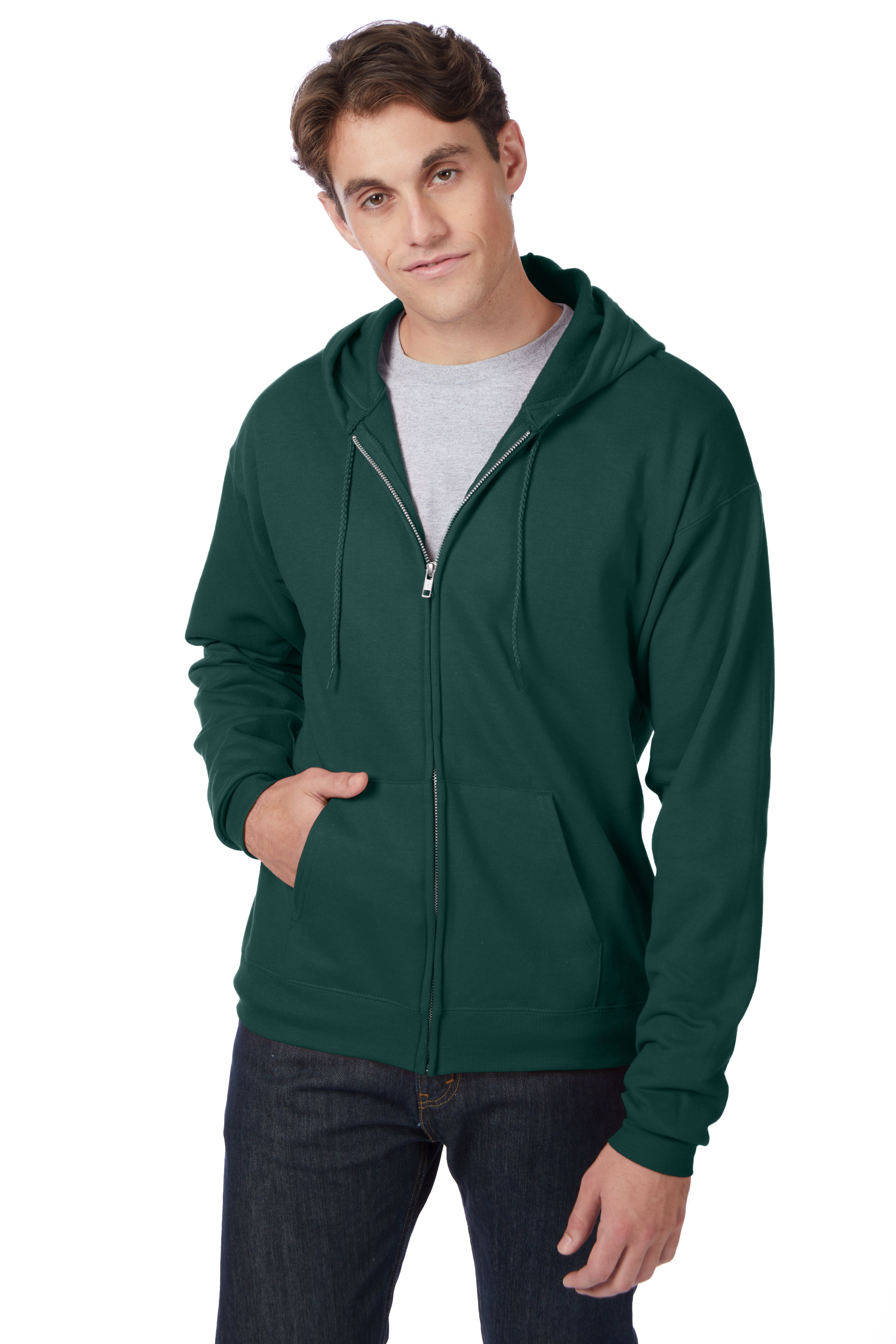 Hanes EcoSmart Full-Zip Fleece Hoodie, custom hoodie or sweatshirt with logo imprint 10