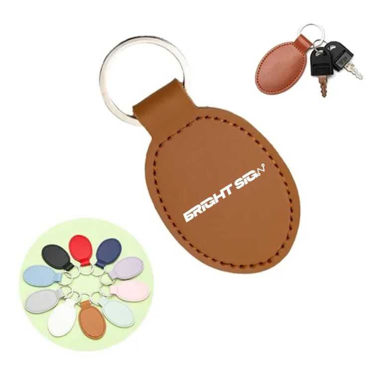 Custom PU Leather Wristlet Keychain 2