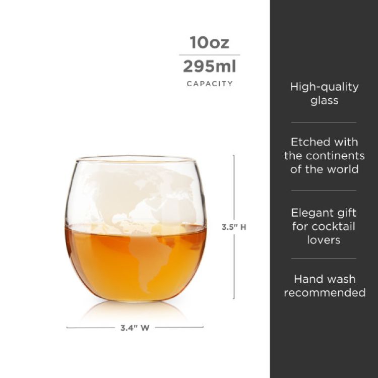 Viski® Globe Whiskey Tumbler, set of 2 3