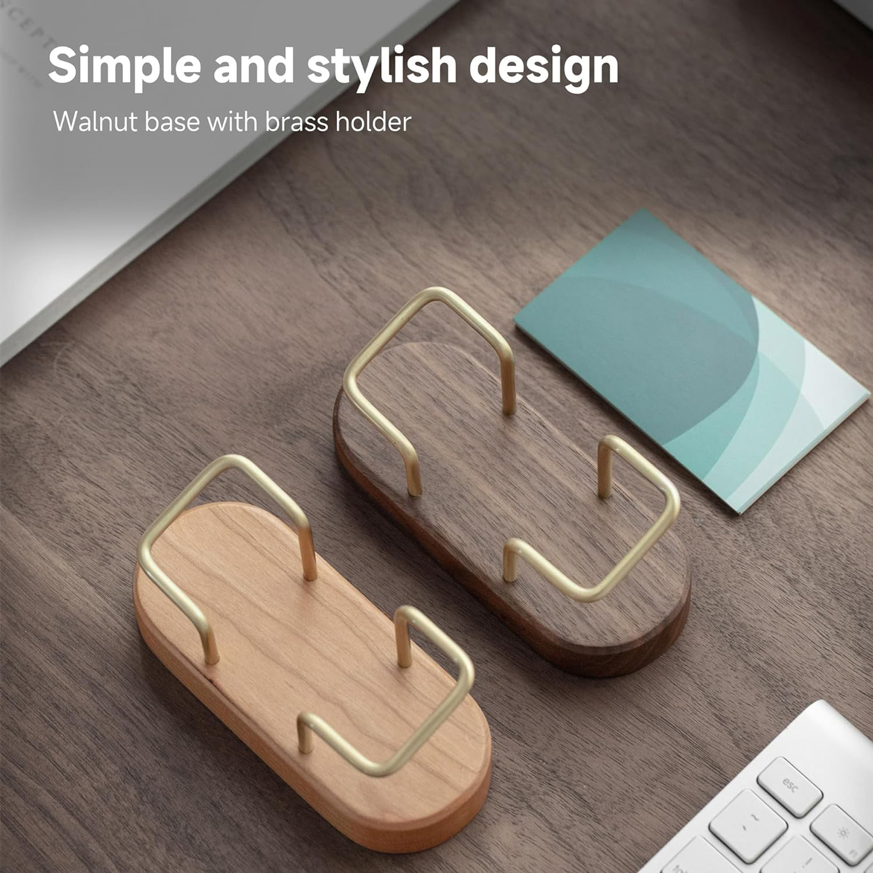 Wooden Business Card Holder for Desk