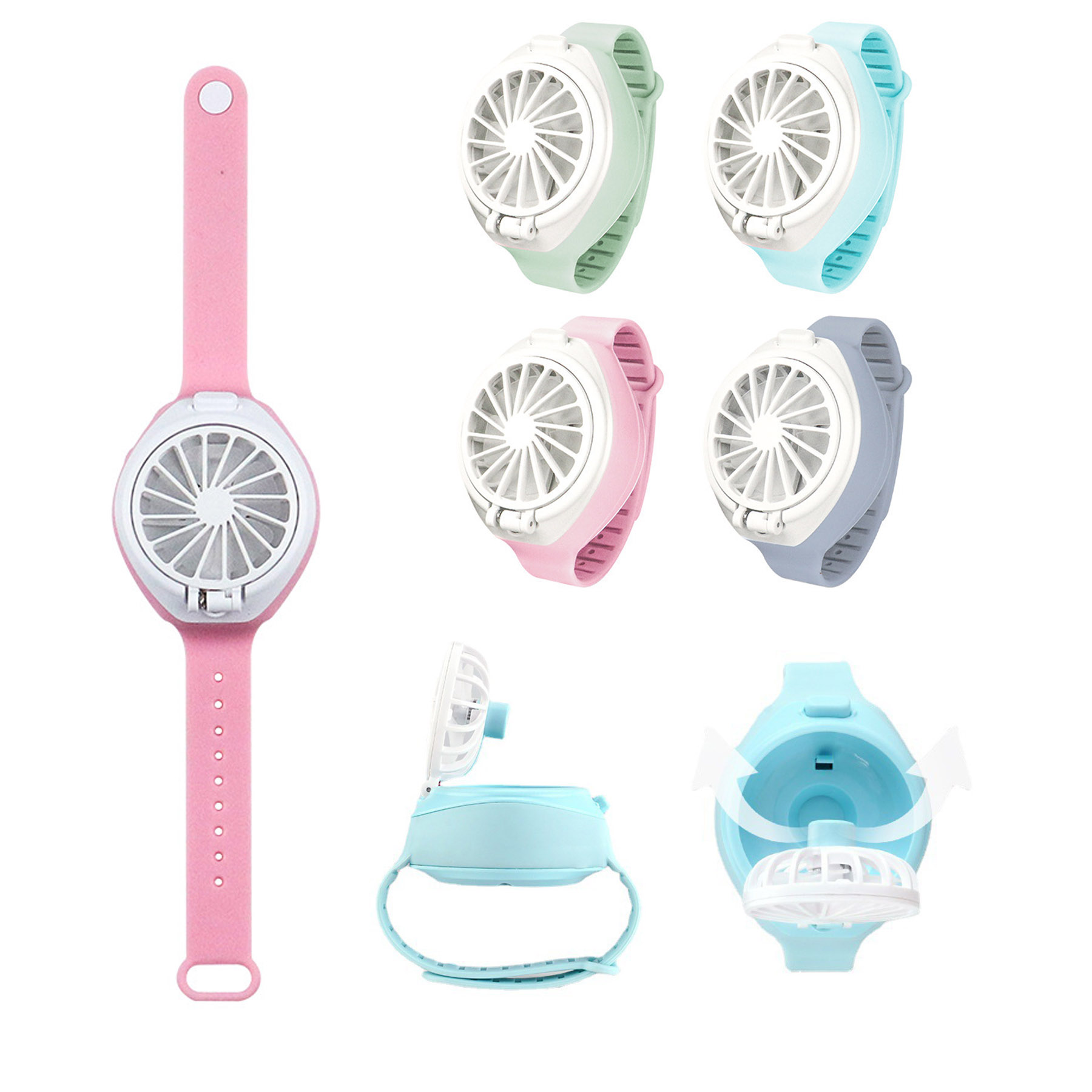 Rechargeable Watch Mini Handheld Portable Fan 1