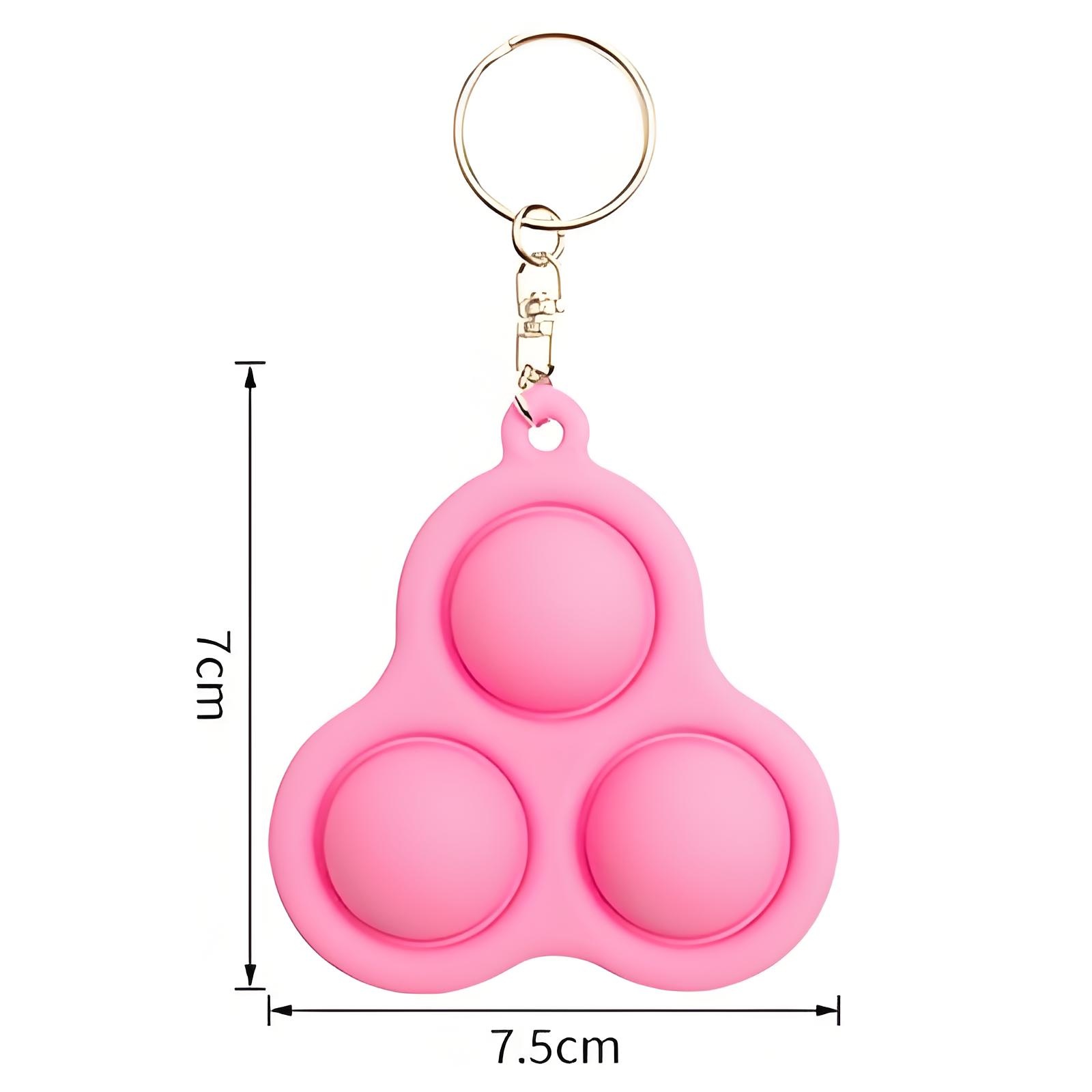 Silicone 3-Bubble Triangle Push Pop W/ Keychain 2