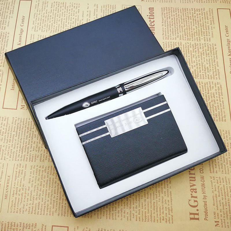 2-Piece Office Gift Set Metal Ball Pen and Card Case 7