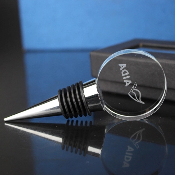 Round Crystal Personalized Wine Stopper 3