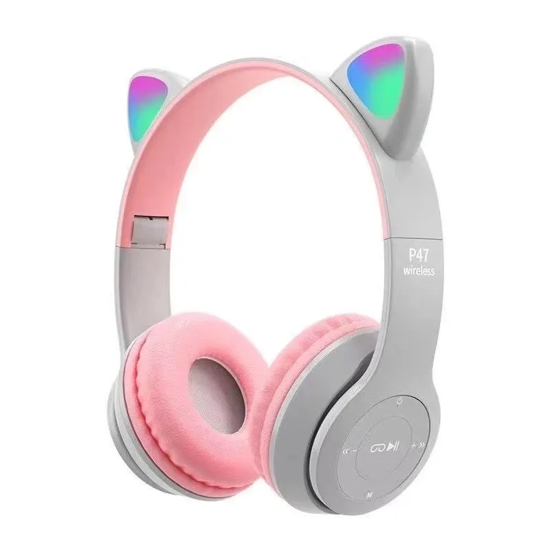 Headphones bluethooth 5.0 wireless game cat earphones 8