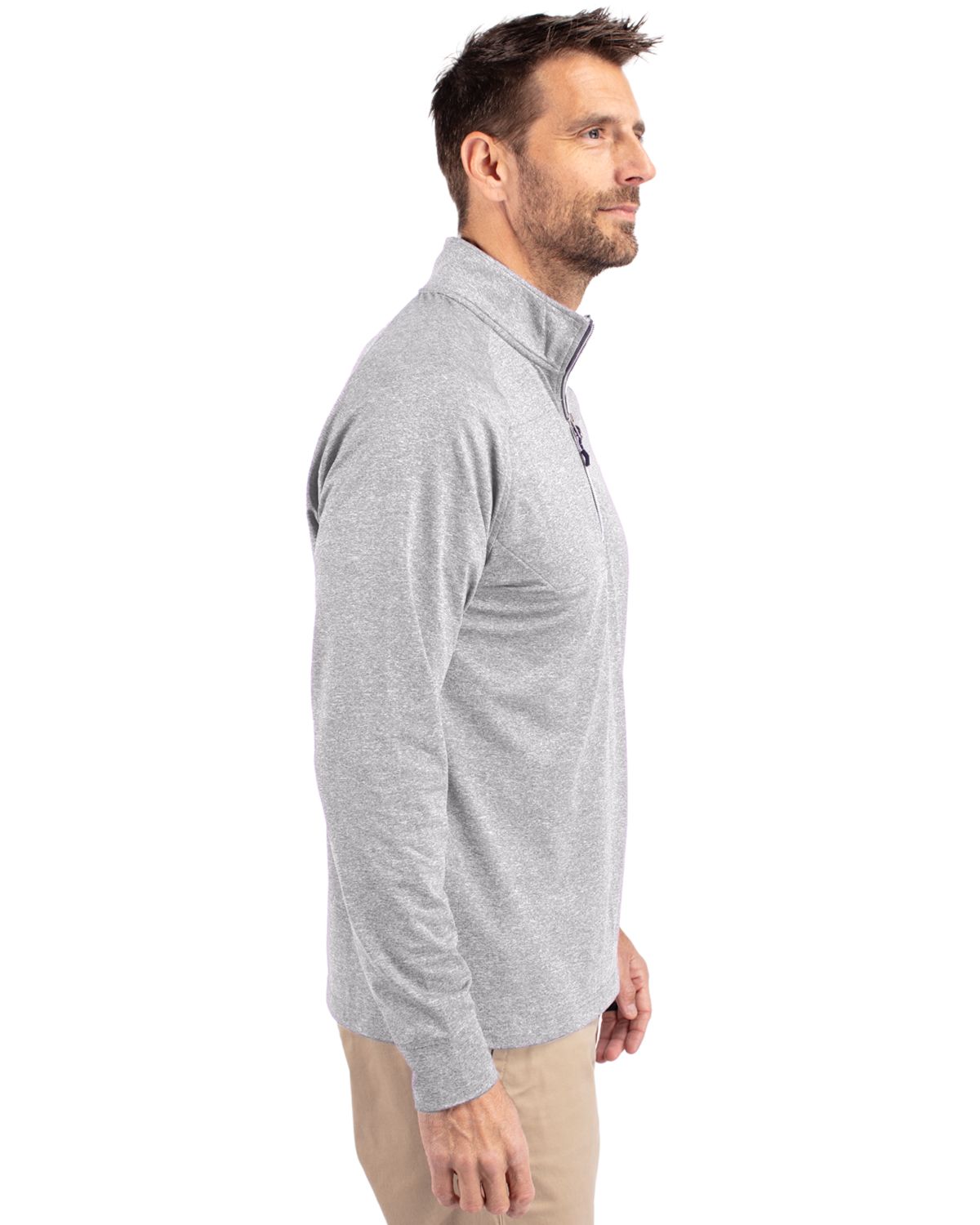 Cutter & Buck Adapt Recycled Soft Knit Stretch Mens Big & Tall Heathered Quarter Zip Pullover Big & Tall 18