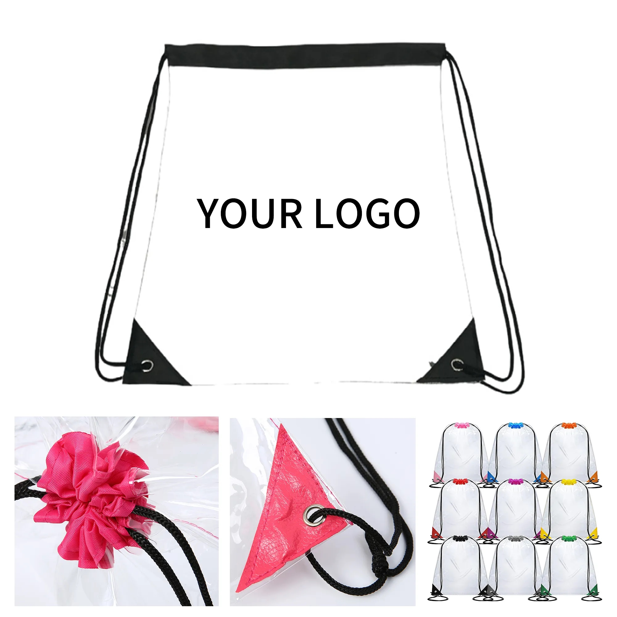 12 Inch PVC Drawstring Backpack for Sports or Travel 7