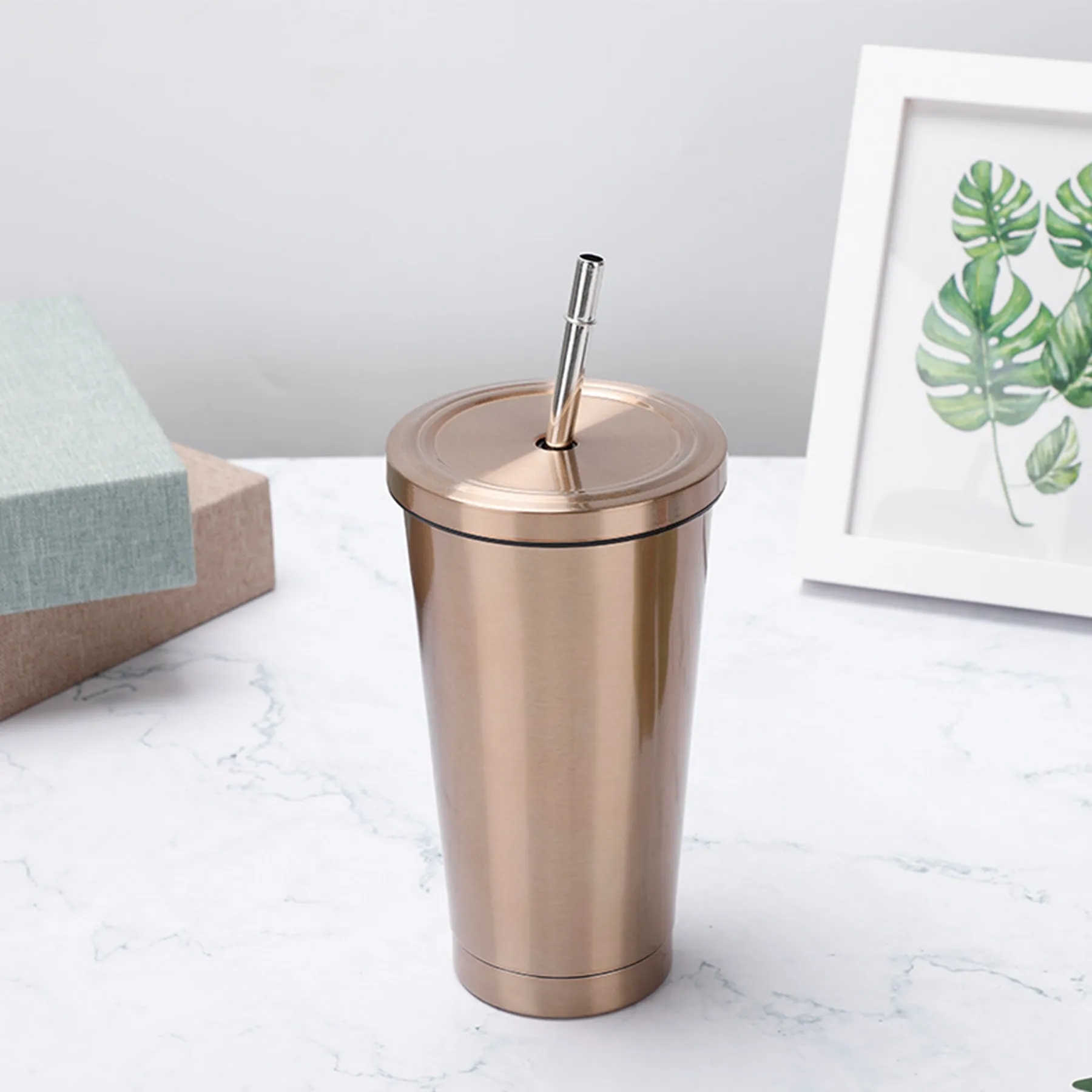17 oz Custom Stainless Steel Tumbler with Lid & Straw 4