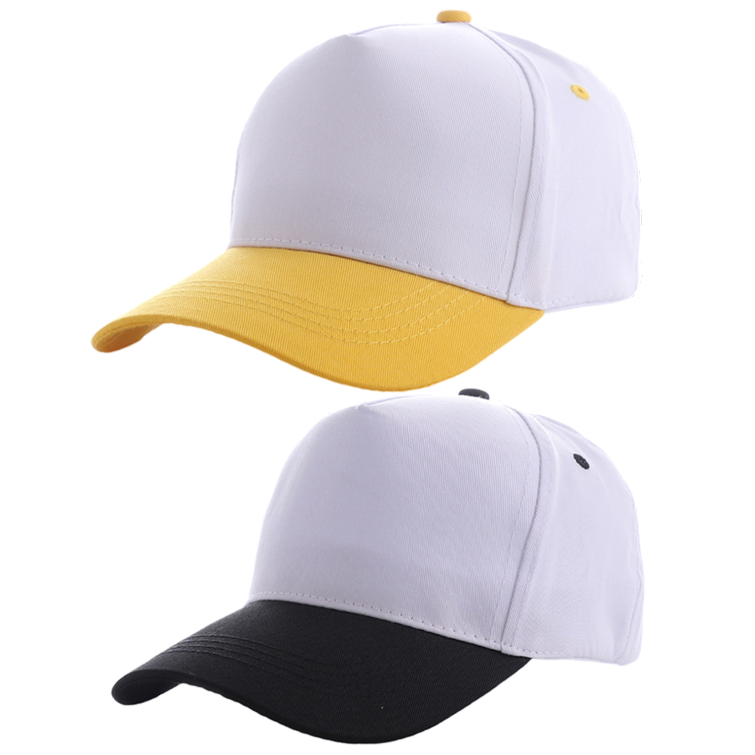 Two-Tone Structured 5 Panel Cotton Baseball Cap 5
