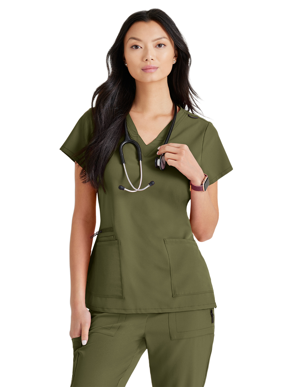 Barco Unify - Women's Four-Pocket V-Neck Purpose Scrub Top 3