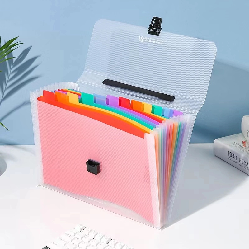 13 Pocket Rainbow Expanding File Folder With Handle 5