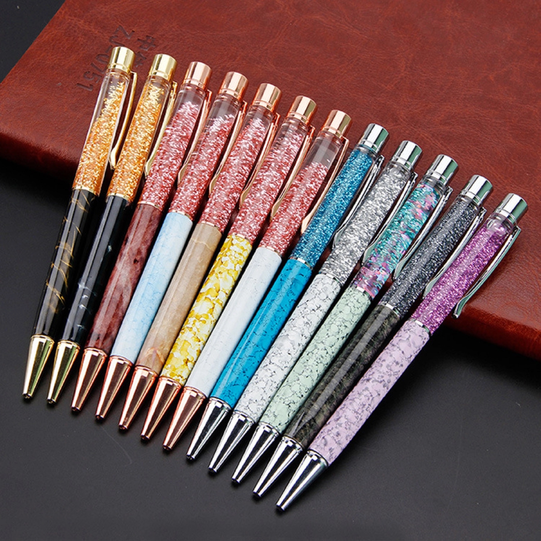 Oil Floating Glitter Metal Ballpoint Pen 2