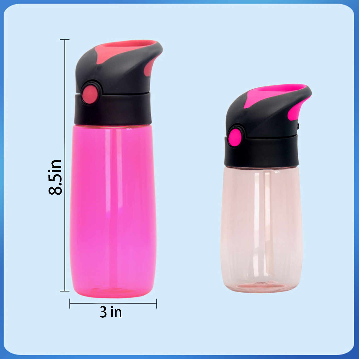 12.5/17.5 oz Easy-Flip Lid Kids' Plastic Straw Water Bottle 3