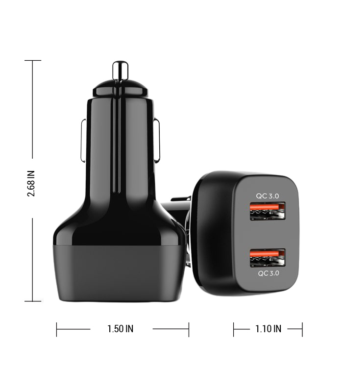 Dual Port 3.0 USB Car Charger, 36W 5