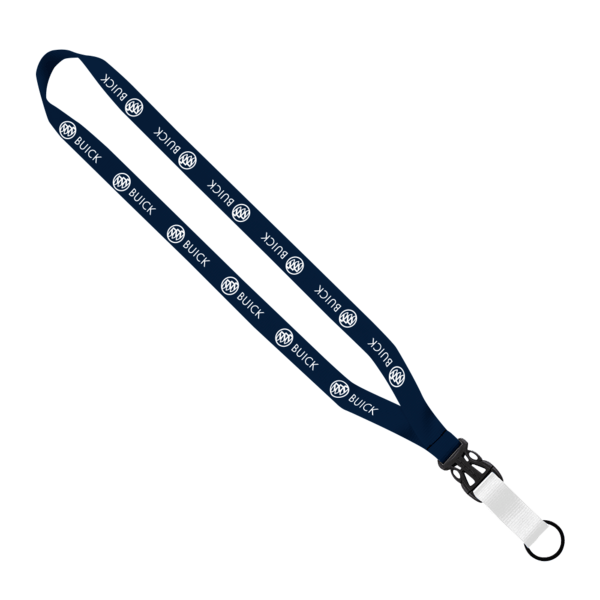 3/4" Multi-Color Polyester Lanyard with Slide Buckle Release & Split-Ring 48