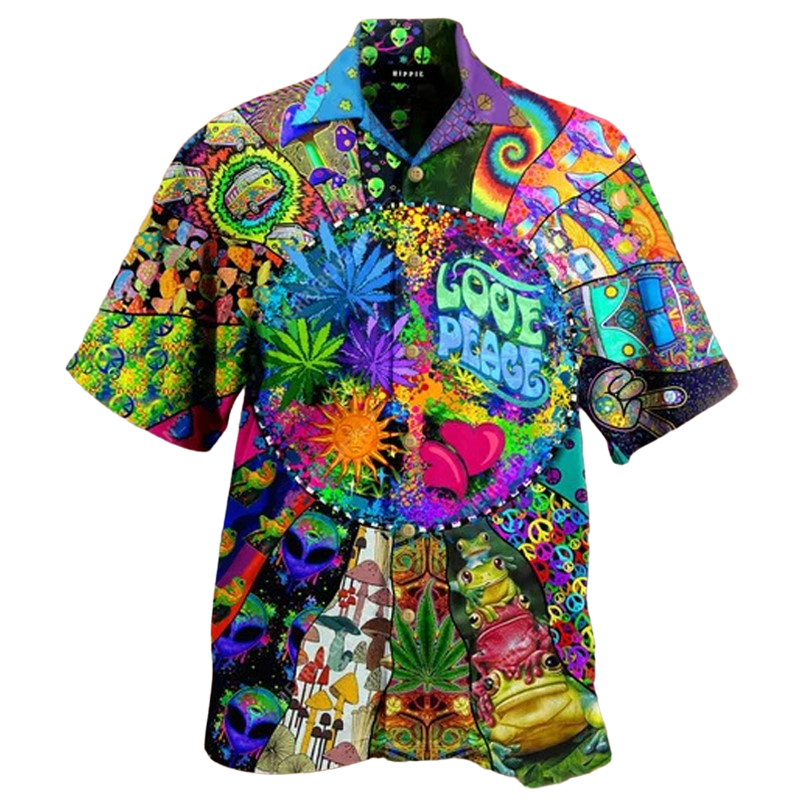 Men's Plus Size 3D Digital Print Hawaiian Shirt & Summer 2