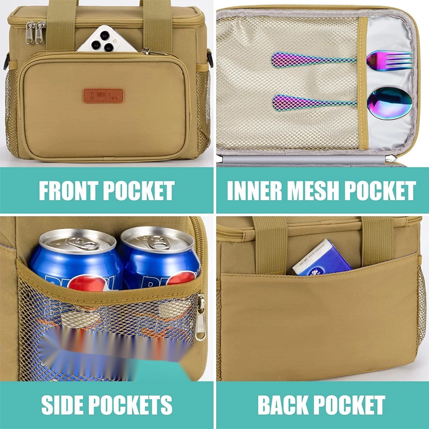 Leakproof Reusable Lunch Bag With Molle Webbing 3