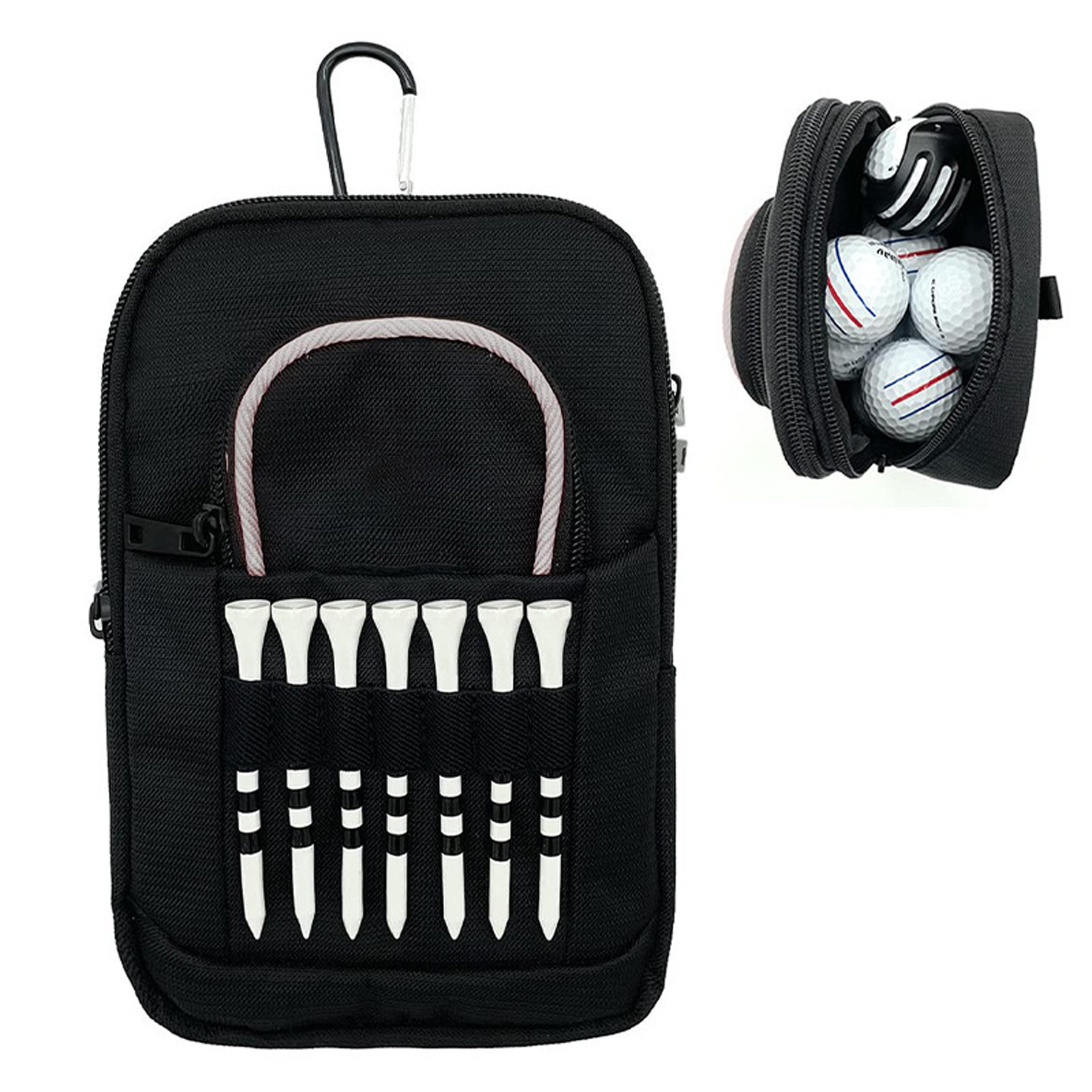Golf Ball Bag Pouch with Front Tee Holder 2