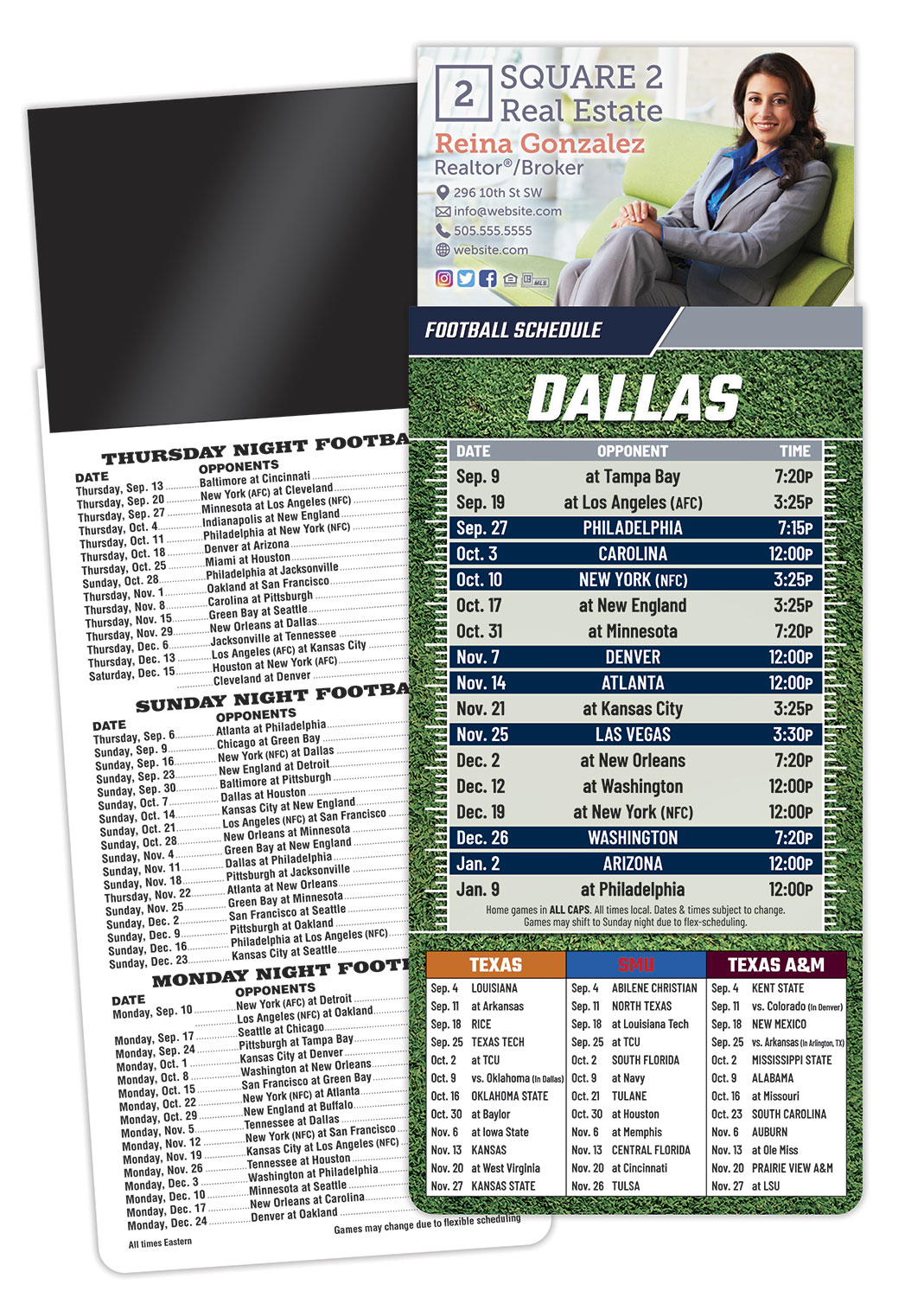 Magna-Card Business Card Magnet Football Schedules (3.5x9) 1