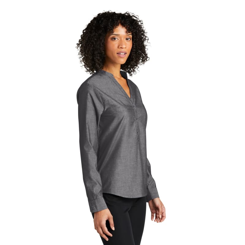 Port Authority Ladies Long Sleeve Chambray Easy Care Shirt 1