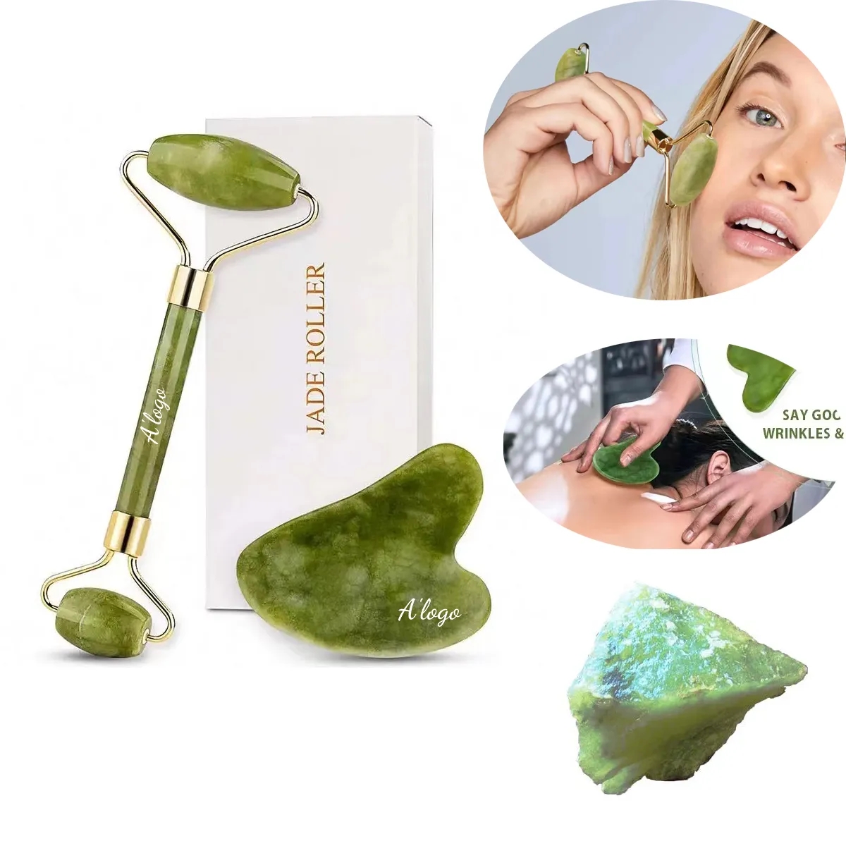 Face Roller and Gua Sha Set for Skin Care Routine 3