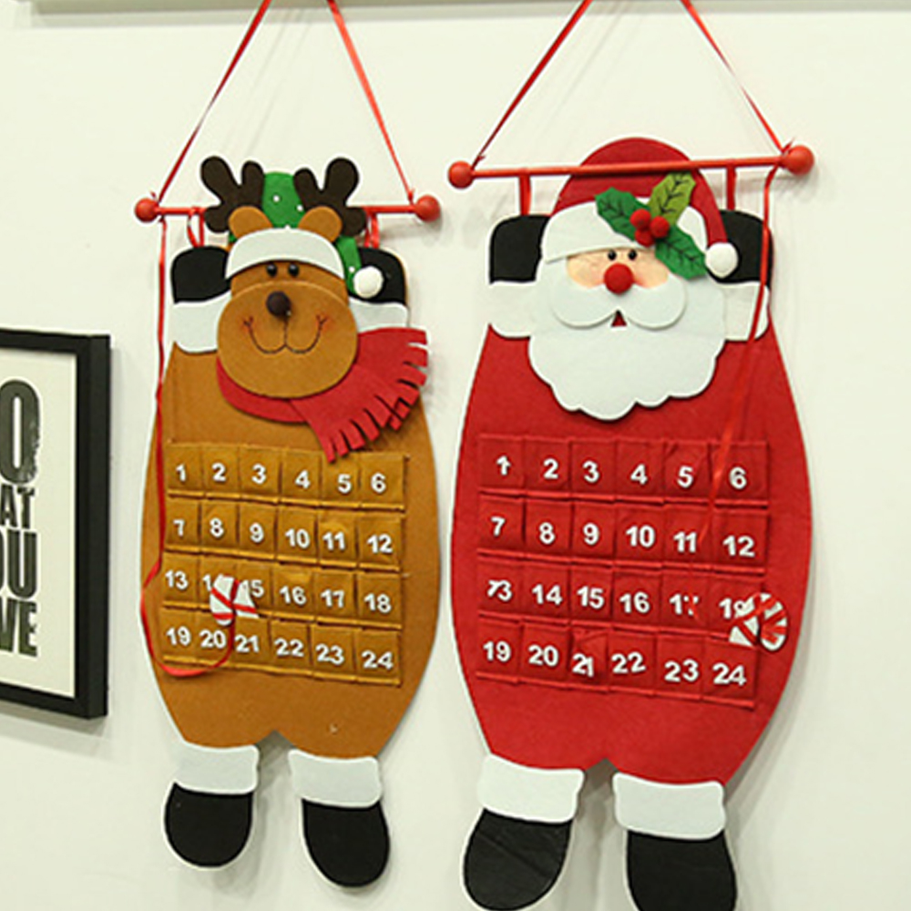 Christmas Santa Claus Countdown Felt Wall Calendar 3