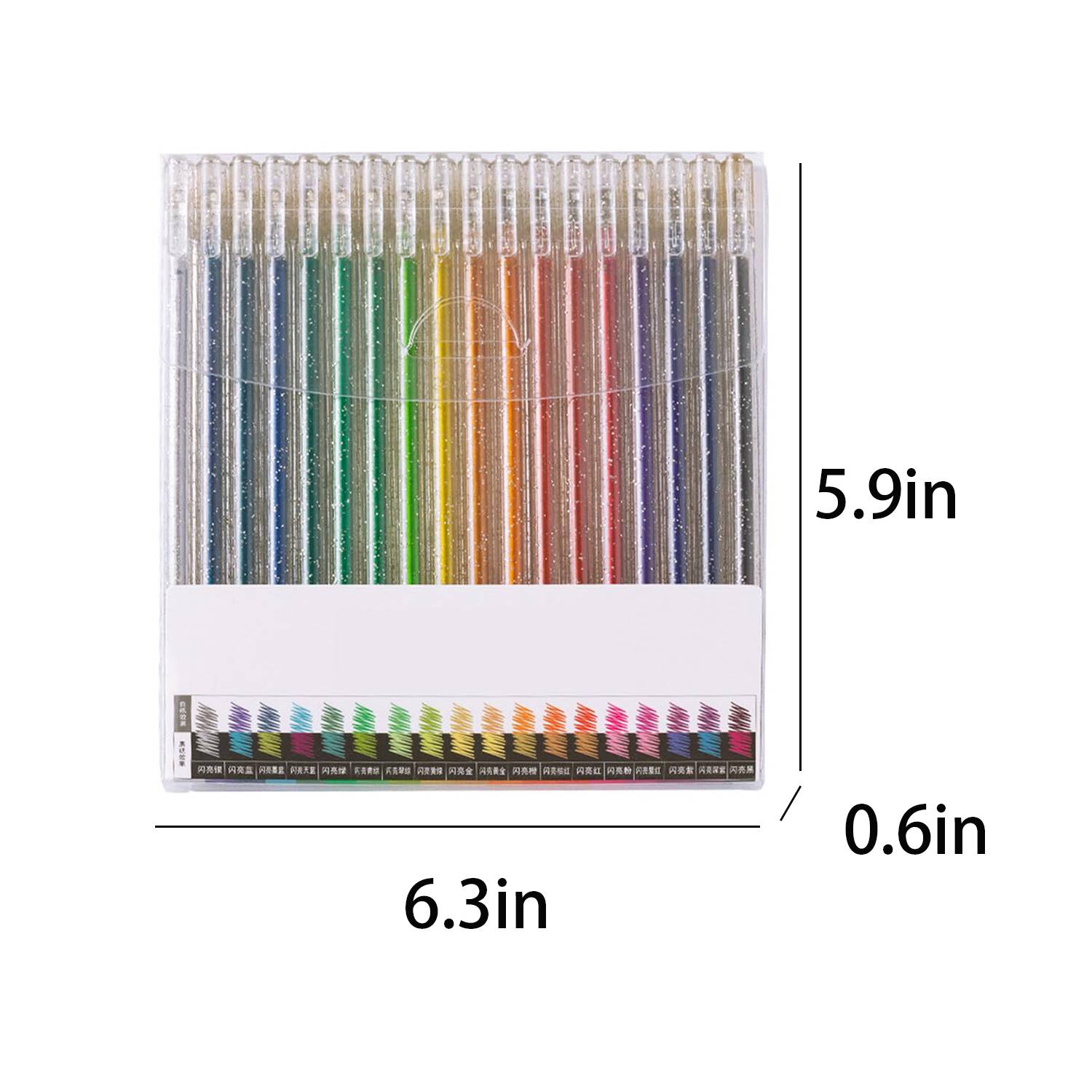 18PCS Glitter Gel Pens Sparkling Ink 5