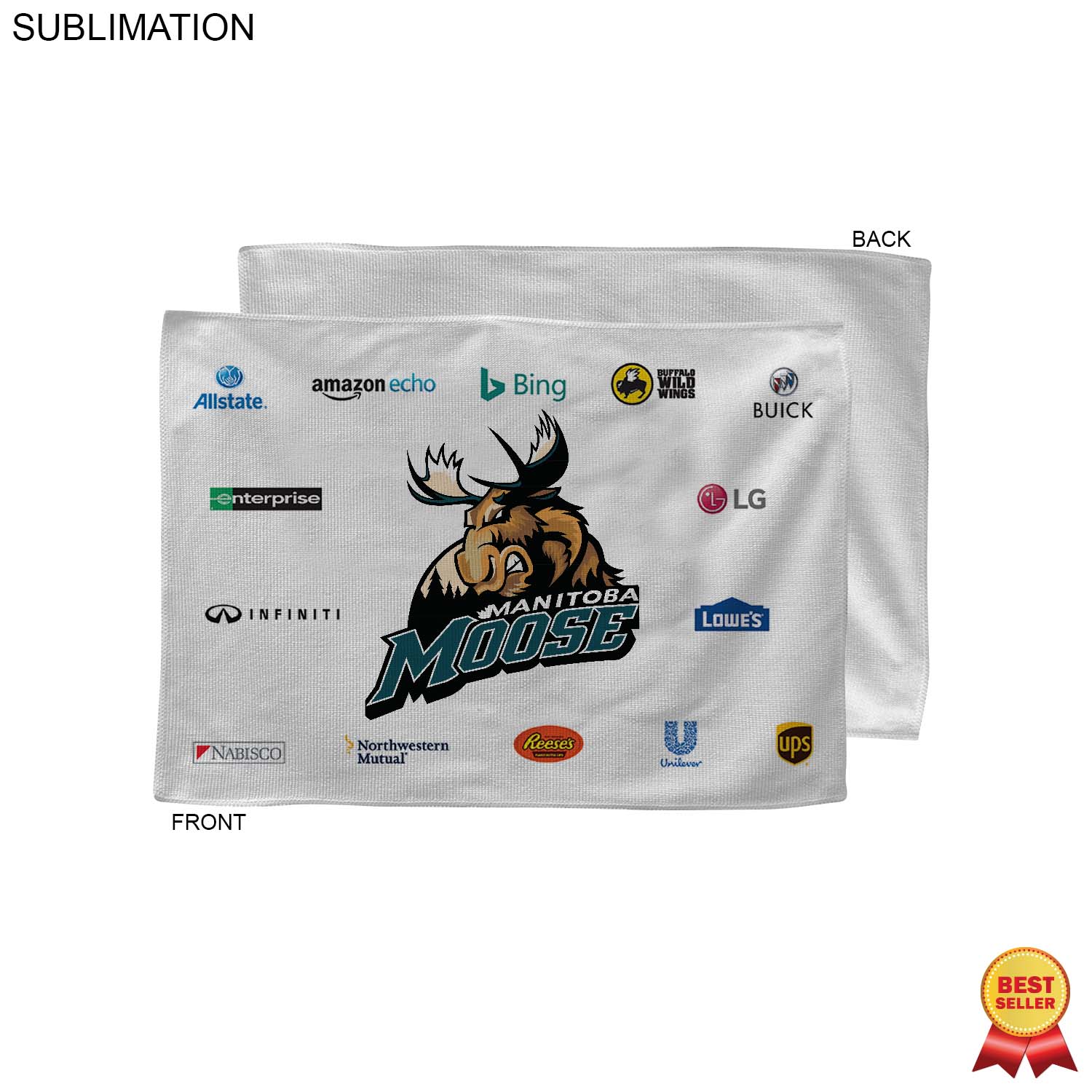 White Microfiber Dri-Lite Terry Sponsorship Rally Towel, 12x18, Sublimated Full Color (# 1 Seller) 10