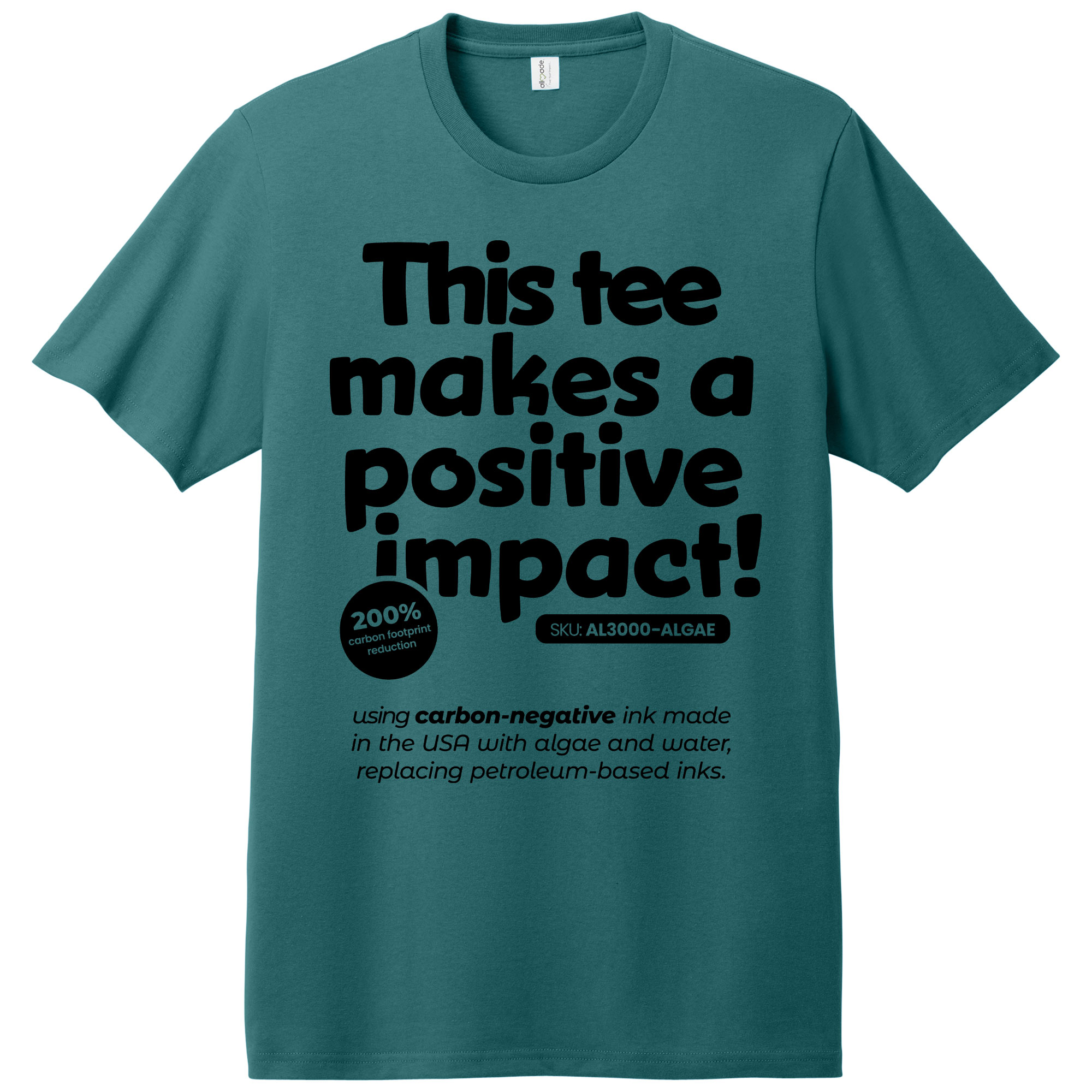 Algae Carbon-Negative Ink Recycled Cotton Tee 2