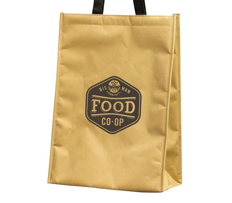 Brown Aluminum Foam Paper Bag with Webbed Handle 1