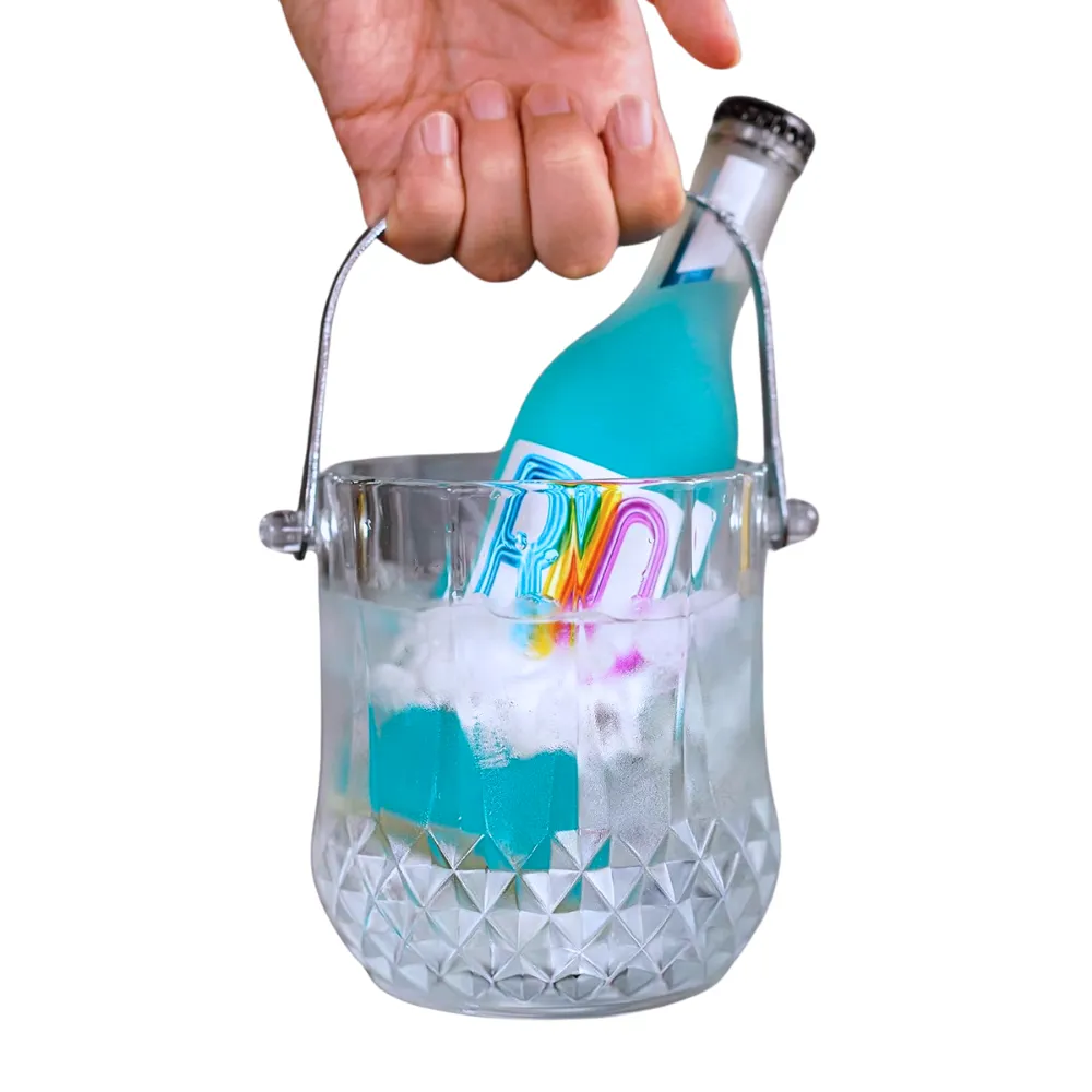1.1L Mini Glass Ice Bucket with Handle and Tong 4