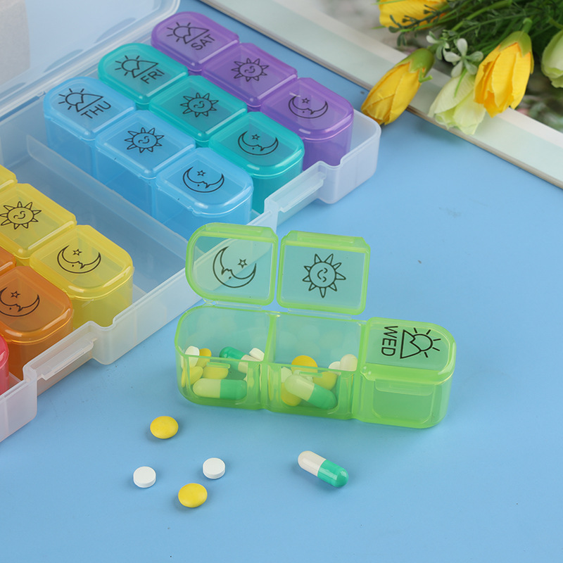 21 Case Rainblow Pill Box Tablet Box 2