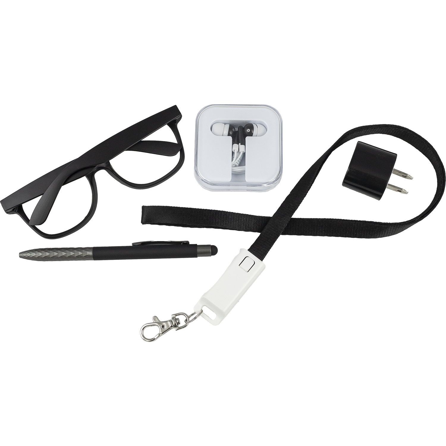 Tech Essentials Kit with Wall Charger, 3-in-1 Cable & Blue Light Glasses 2