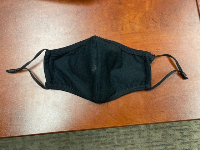 Black Cotton Face Mask with Center Stitch 2