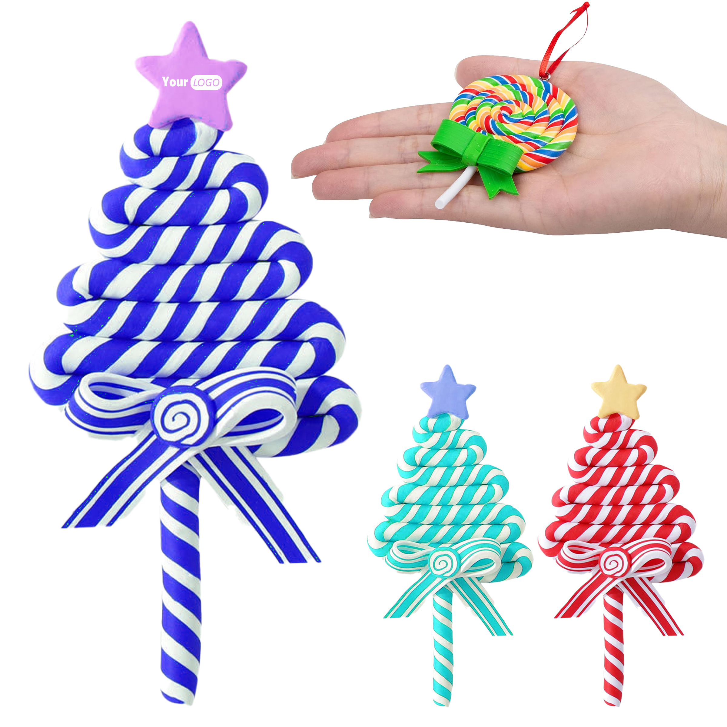 Polymer Clay Whimsical Candy-Inspired Ornament For Christmas Trees 2