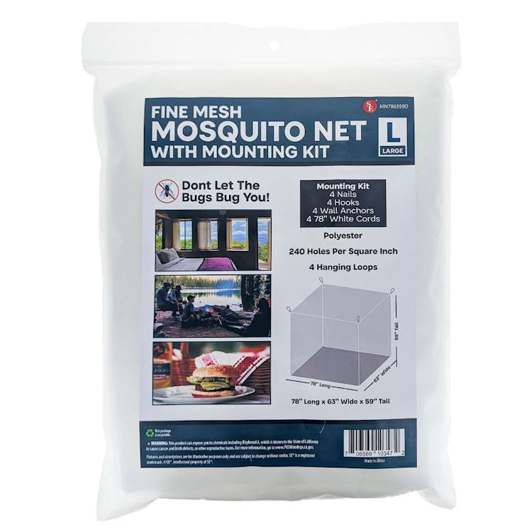 Fine Mesh Polyester Mosquito Nets - 78" x 63" x 59" 2