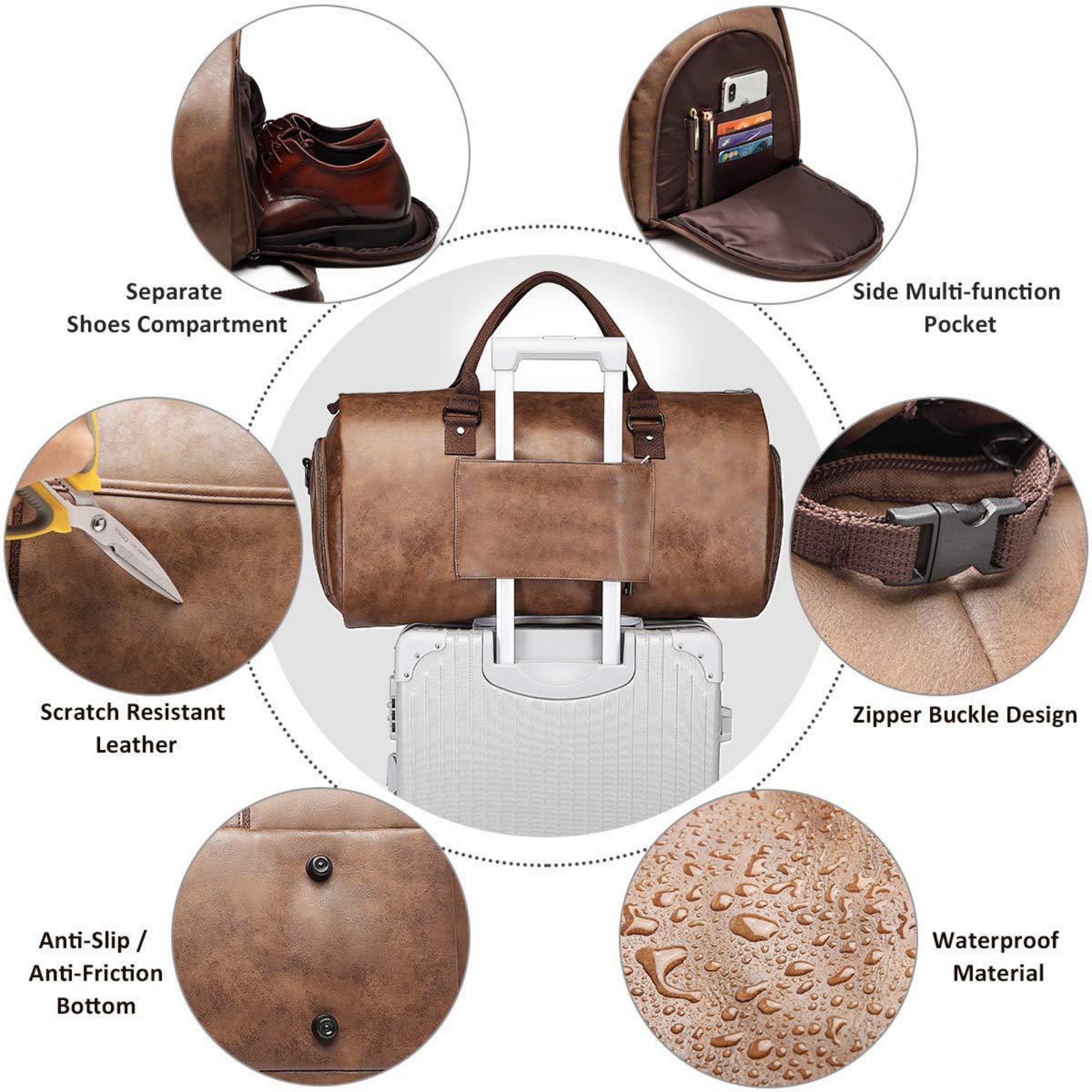 Leather Garment Duffel Bag 4