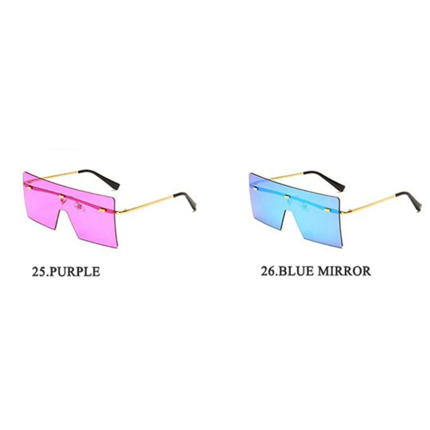 Retro Rimless Rectangle Sunglasses 2