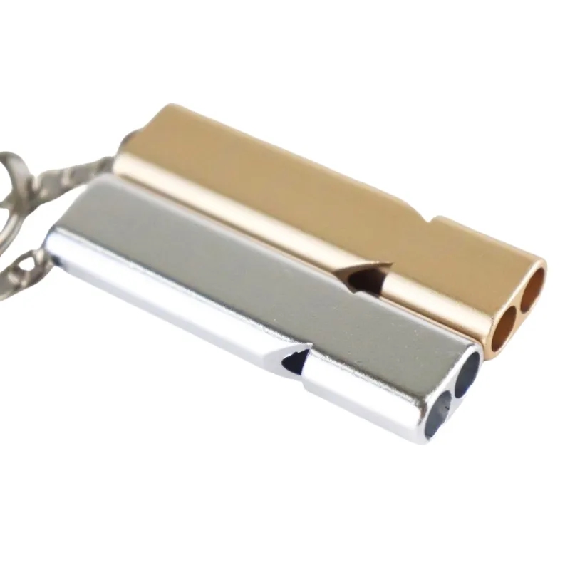 Flat Aluminum Dual Frequency Survival Whistle 5