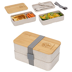 Double Decker Lunch Box with FSC® Bamboo Lid & Utensils 19